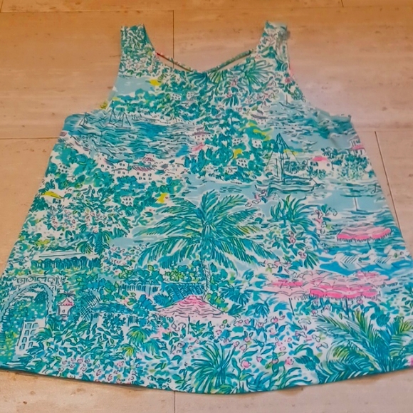 Lilly Pulitzer Tops - Lilly Pulitzer Ocean Print Tank Top